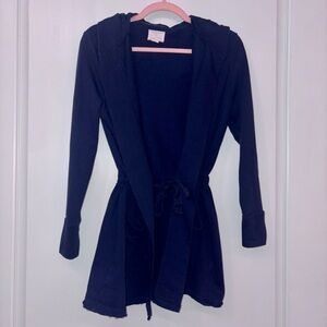 Caslon Navy Blue Hooded Sweatshirt With Drawstring Belt